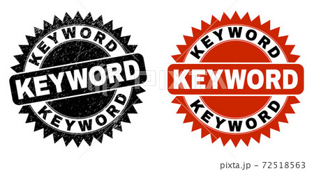 KEYWORD Black Rosette Stamp with Rubber Texture 72518563