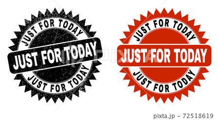 JUST FOR TODAY Black Rosette Seal with Grunged Style JUST FOR TODAY Black Rosette Seal with Grunged Style 72518619