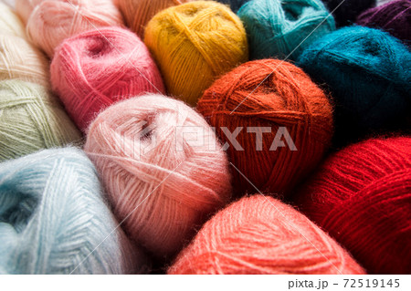 Colorful threads palette at shop close up Colorful threads palette at shop close up 72519145