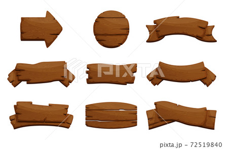 Wooden signs set. Vector 72519840