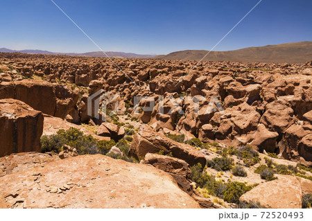 Rock formations in desert of Altiplano, Bolivia. Rock formations in desert of Altiplano, Bolivia. 72520493