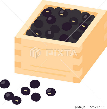 升に入った黒豆のイラスト素材