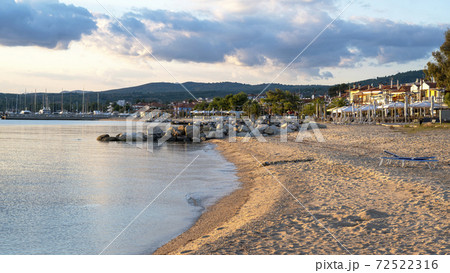 Beach on the Aegean sea coast of Greece in Skala Fourkas 72522316
