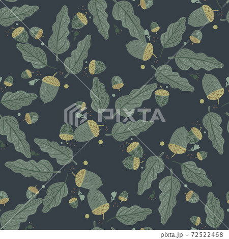 Dark autumn seamless pattern with hand drawn...のイラスト素材 [72522468] - PIXTA