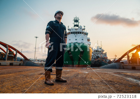 Marine Deck Officer or Chief mate on deck of offshore vessel or ship Marine Deck Officer or Chief mate on deck of offshore vessel or ship 72523118