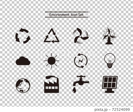 クリーンエネルギーのベクターイラスト 風力発電 太陽光発電のイラスト素材