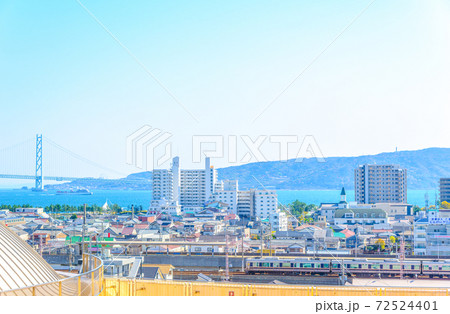 明石市 明石海峡と明石市の町並み 明石市 明石海峡と明石市の町並み 72524401
