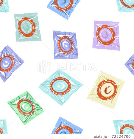 Condom seamless pattern..Safe sex. Vector  72524700