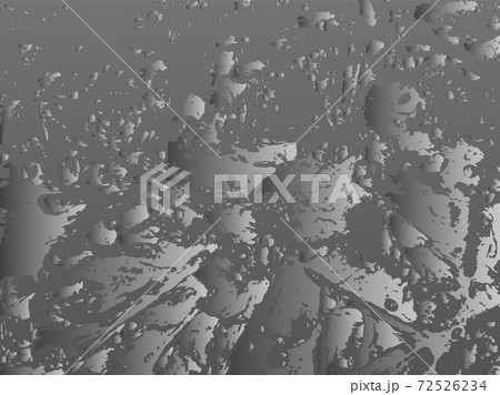 Gray rain spray and drips. Drops of water on metal sheet merging into small puddle tracery. Gray rain spray and drips. Drops of water on metal sheet merging into small puddle tracery. 72526234
