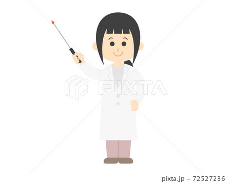指し棒で解説する女性医師のイラストのイラスト素材