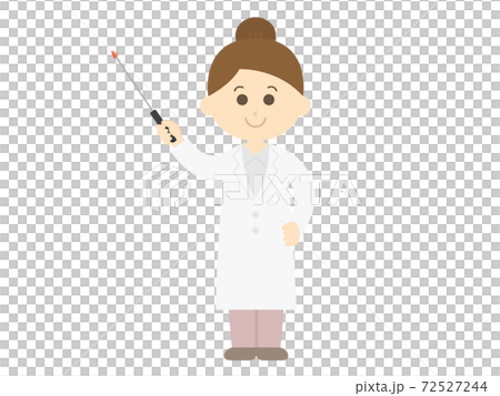 指し棒で解説する女性医師のイラストのイラスト素材