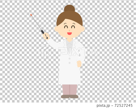 指し棒で解説する女性医師のイラストのイラスト素材