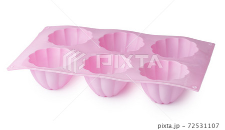 Silicone form for cupcake baking on white background 72531107