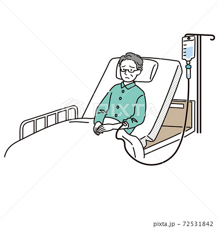 入院中のシニア男性 72531842