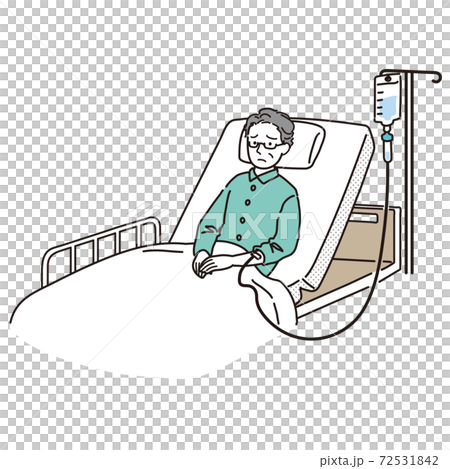 入院中のシニア男性 72531842