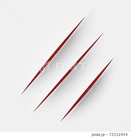 Cut paper. Realistic cut with knife on sheet 72532954
