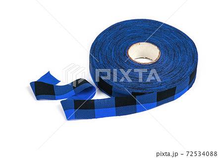 elastic knitted tape yarn for crochet on white background rolled up. elastic knitted tape yarn for crochet on white background rolled up. 72534088