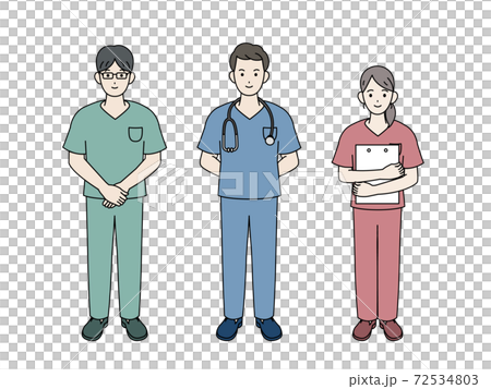 Surgeon, doctor, veterinarian, male and female, whole body 72534803