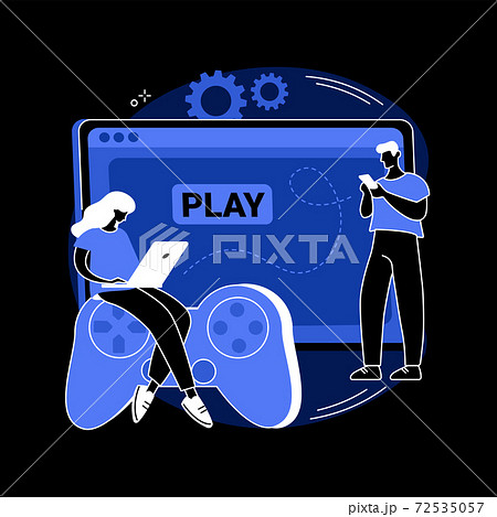 Cross-platform play abstract concept vector illustration. Cross-platform play abstract concept vector illustration. 72535057