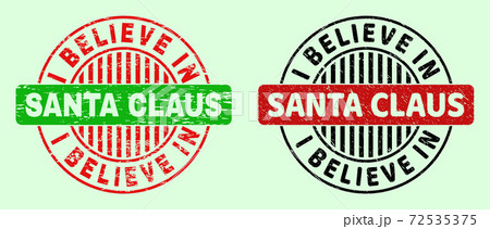 I BELIEVE IN SANTA CLAUS Rounded Bicolor Stamps...のイラスト素材 [72535375 ...