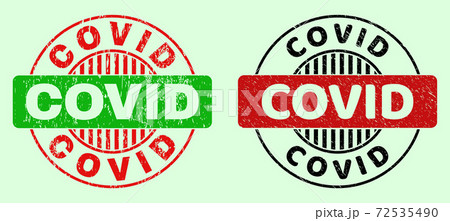 COVID Rounded Bicolour Stamps - Corroded Surface 72535490