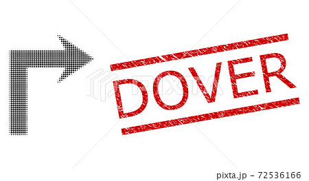 Textured Dover Seal Stamp and Halftone Dotted Turn Right Textured Dover Seal Stamp and Halftone Dotted Turn Right 72536166