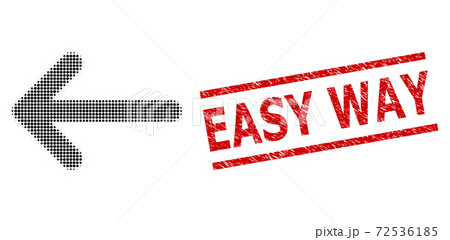 Textured Easy Way Stamp and Halftone Dotted Arrow Left Textured Easy Way Stamp and Halftone Dotted Arrow Left 72536185