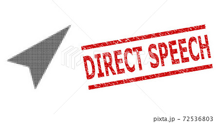 Textured Direct Speech Stamp and Halftone Dotted Arrowhead Right-Up Textured Direct Speech Stamp and Halftone Dotted Arrowhead Right-Up 72536803