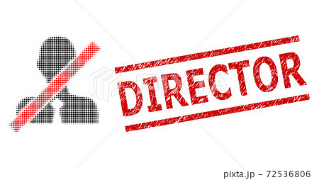 Textured Director Seal and Halftone Dotted Closed Clerk 72536806