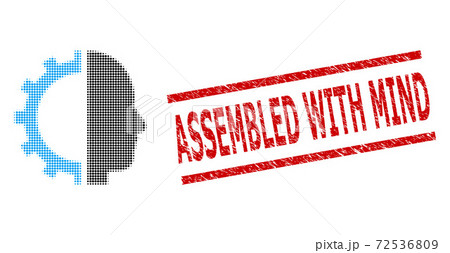 Scratched Assembled with Mind Stamp and Halftone Dotted Cyborg Gear 72536809