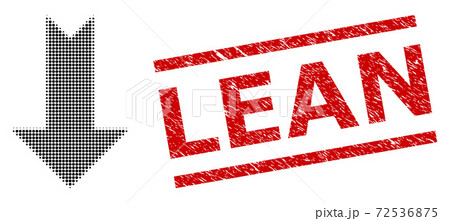Distress Lean Seal and Halftone Dotted Arrow Down 72536875