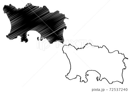 Jersey island map vector illustration, scribble sketch Jersey 72537240