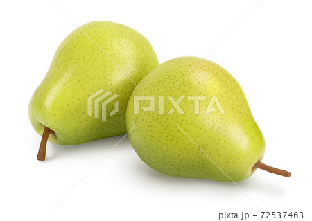 Green pear fruit isolated on white background with clipping path and full depth of field 72537463