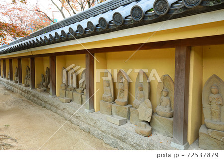 塀沿いの多数の石仏 東長寺 塀沿いの多数の石仏 東長寺 72537879