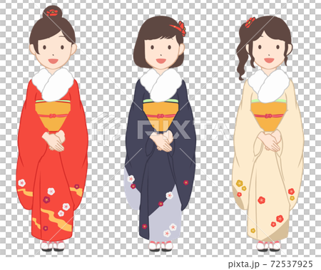 帶有鞦韆袖微笑皮草的女人(無線條) 帶有鞦韆袖微笑皮草的女人(無線條) 72537925