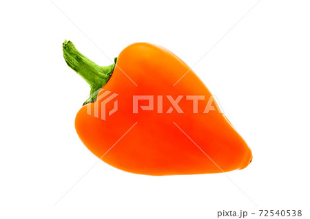 Bulgarian pepper orange sweet vegetable isolated on a white background. Bulgarian pepper orange sweet vegetable isolated on a white background. 72540538