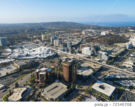 Aerial view of UTC, University City large residential and commercial, San Diego Aerial view of UTC, University City large residential and commercial, San Diego 72540708