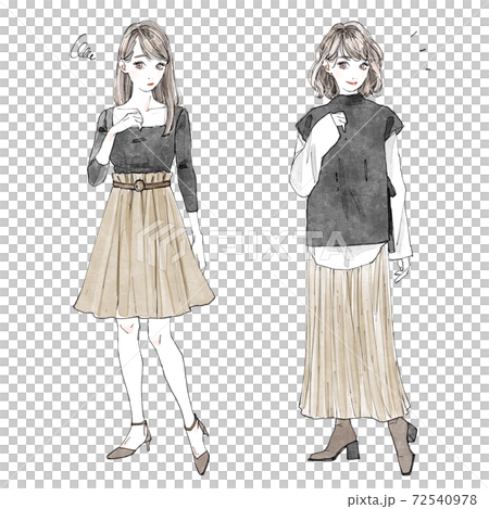 骨格ナチュラル　着やせコーデ 72540978