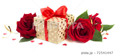 Valentine day gift and flowers 72541447
