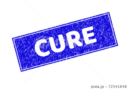 Grunge CURE Textured Rectangle Stamp 72541648