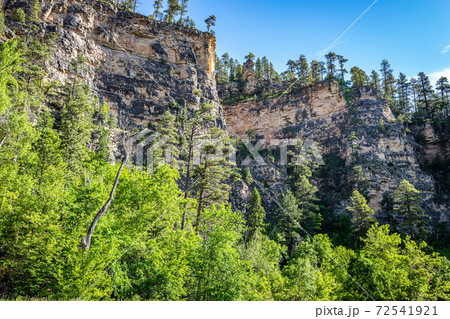 Limestone cliffs in Spearfish Canyon 72541921