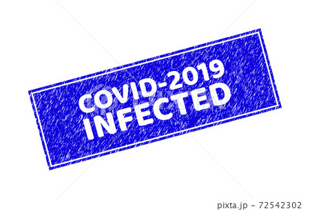 Grunge COVID-2019 INFECTED Textured Rectangle Stamp 72542302