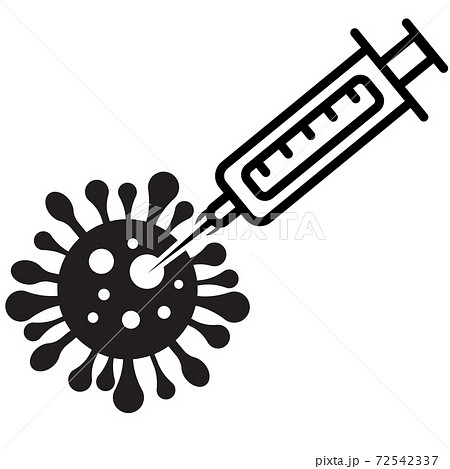 新型コロナウイルス ワクチン接種 イメージイラストのイラスト素材
