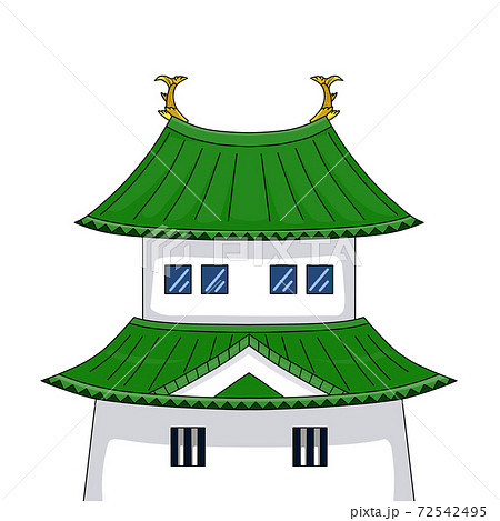 緑色の屋根の日本の城 緑色の屋根の日本の城 72542495