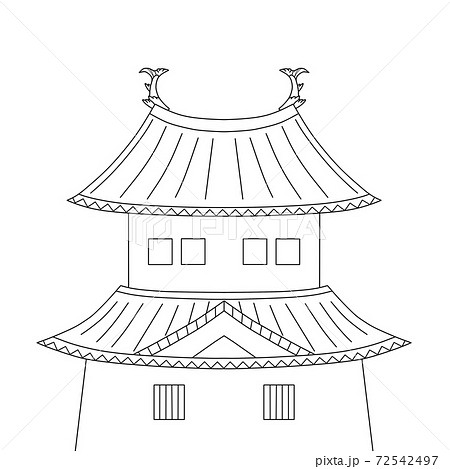 日本の城 線画 のイラスト素材 日本の城 線画 のイラスト素材