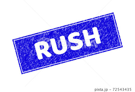 Grunge RUSH Scratched Rectangle Stamp Grunge RUSH Scratched Rectangle Stamp 72543435