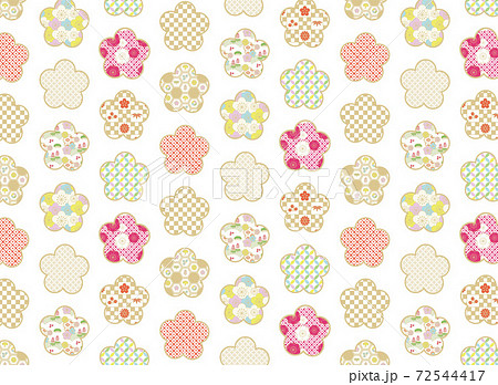 豪華な梅のパターン素材　背景 72544417