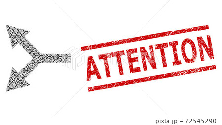 Bifurcation Arrow Left Recursion Mosaic of Bifurcation Arrow Left Icons and Scratched Attention Seal Stamp Bifurcation Arrow Left Recursion Mosaic of Bifurcation Arrow Left Icons and Scratched Attention Seal Stamp 72545290