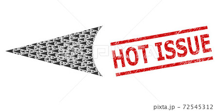 Arrowhead Left Recursive Composition of Arrowhead Left Icons and Scratched Hot Issue Seal Arrowhead Left Recursive Composition of Arrowhead Left Icons and Scratched Hot Issue Seal 72545312