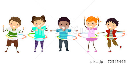 Stickman Kids Hula Hoop Illustration 72545446